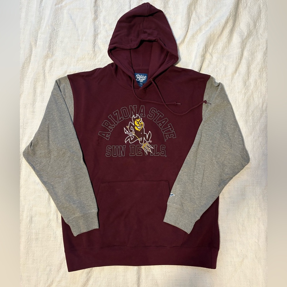 Blue84 Arizona State Sun Devils Maroon and Gray Hoodie